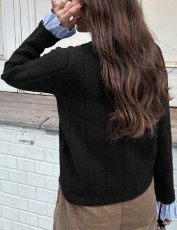 Pulover cu nasturi Shein, negru