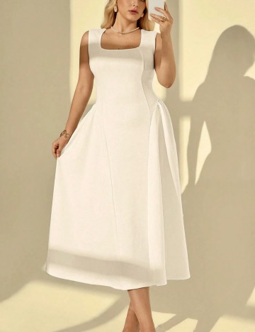 Rochie midi Shein Curve+, alb