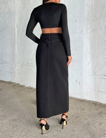 Fustă de blugi Shein, negru