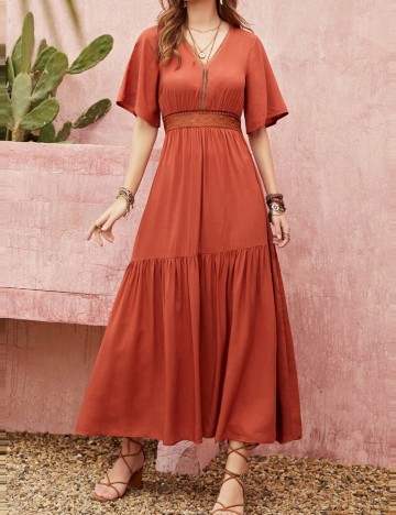 Rochie midi Shein, cărămiziu