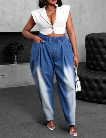 Jeans Shein Curve+, albastru