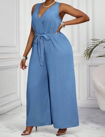 Salopetă lungă Shein Curve+, albastru