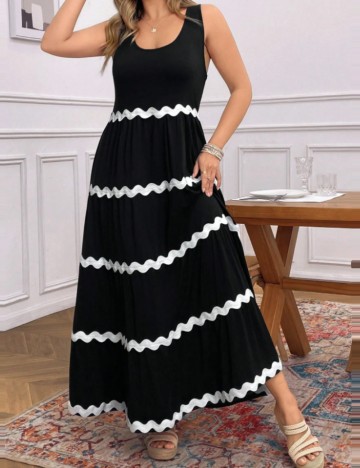 Rochie maxi Shein Curve+, negru