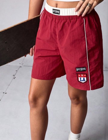 Pantaloni scurți Shein, roșu