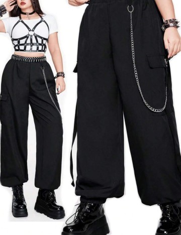 Pantaloni Shein Curve+, negru