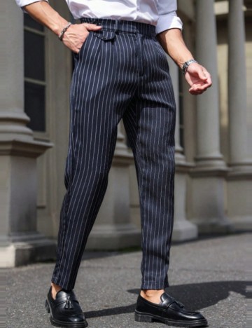 Pantaloni Shein MANFINITY, bleumarin