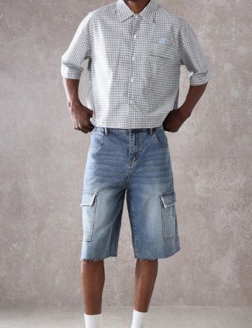 Jeans 3/4 Shein, albastru