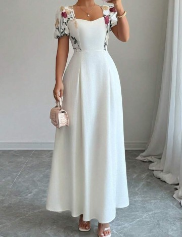 Rochie maxi Shein, crem