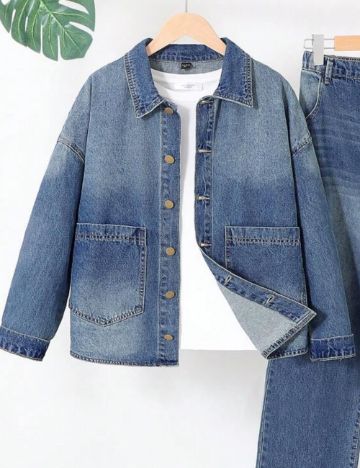 Cămașă de blugi Shein, albastru