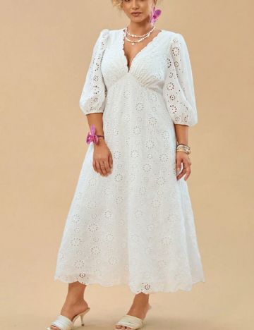 Rochie maxi Shein Curve+, alb