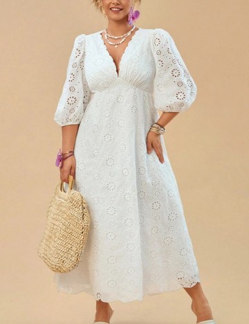 Rochie maxi Shein Curve+, alb