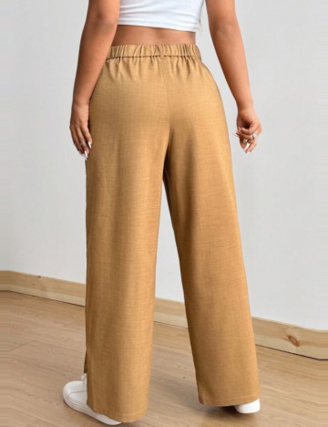 Pantaloni Shein Curve+, maro