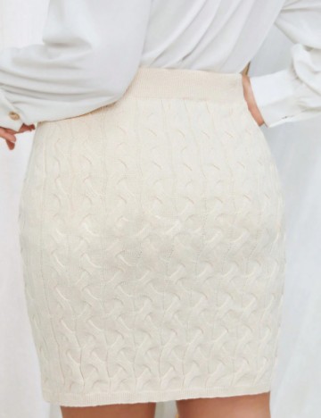 Fustă mini Shein Curve+, crem
