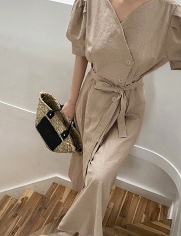 Rochie midi Shein DAZY, bej