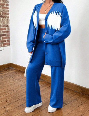 Cardigan Shein Curve+, albastru