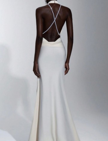 Rochie de ocazie Shein, crem