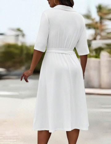 Rochie midi Shein Curve+, alb