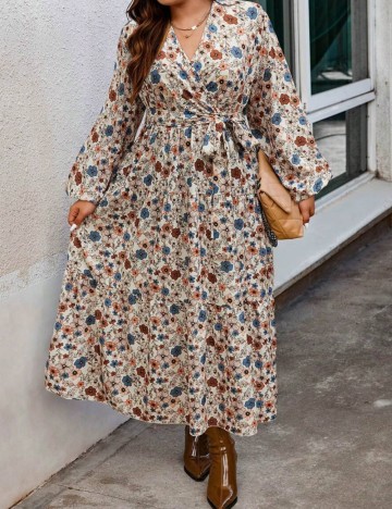 Rochie maxi Shein Curve+, mix culori