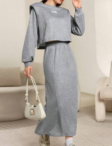 Fustă maxi Shein, gri