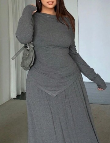 Bluză Shein Curve+, gri