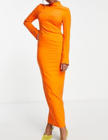 Rochie midi ASOS, portocaliu