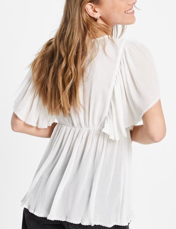 Cămașă cu m&acirc;necă scurtă ASOS, alb