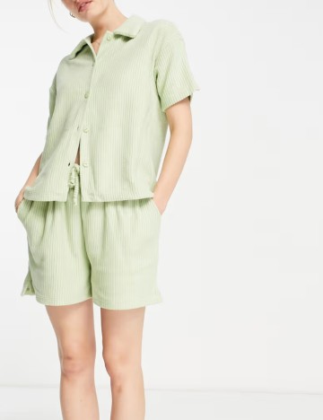 Cămașă cu m&acirc;necă scurtă ASOS, verde