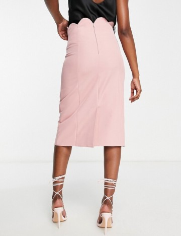 Fustă midi ASOS, roz