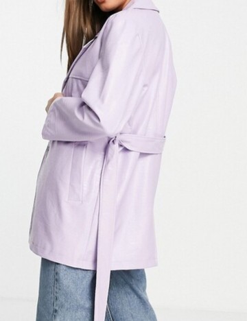 Jachetă imitație de piele ASOS, mov