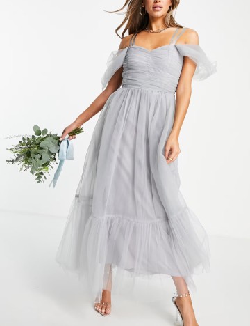 Rochie de ocazie Lace & Beads, gri