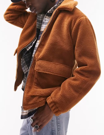 Jachetă de blană Topman, maro