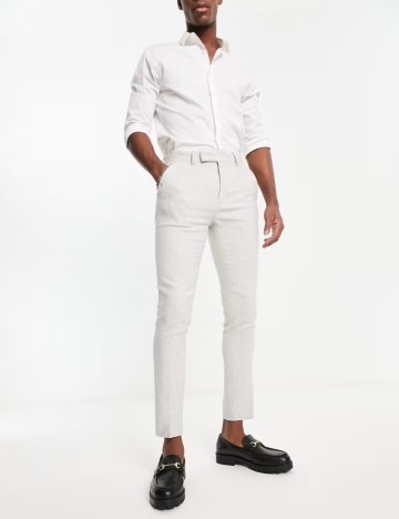 Pantaloni de costum ASOS, gri