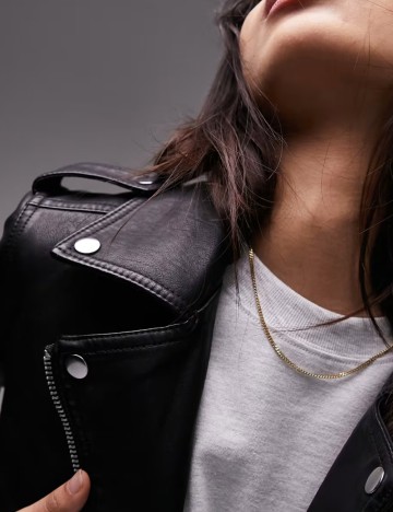 Geacă Imitație Piele Topshop, negru