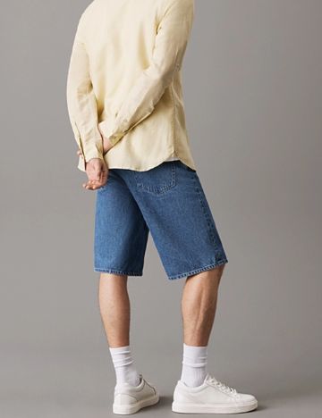 Pantaloni scurți de blugi Calvin Klein, albastru