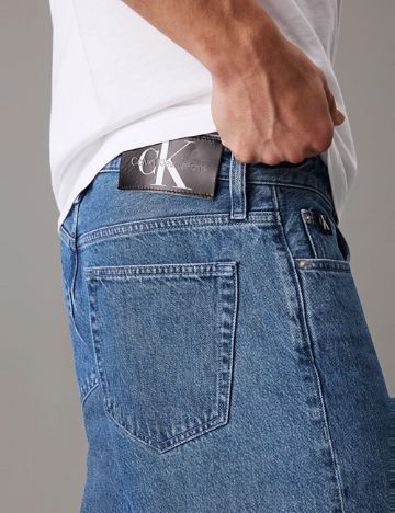 Pantaloni scurți de blugi Calvin Klein, albastru