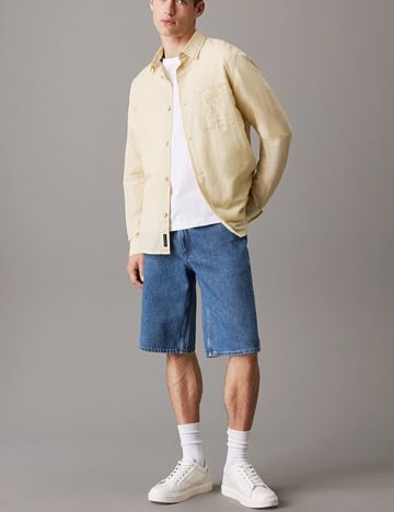 Pantaloni scurți de blugi Calvin Klein, albastru