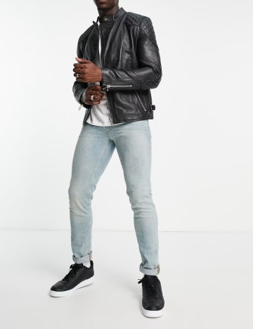 Jachetă de piele BOLONGARO TREVOR, negru