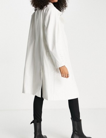 Trench imitație de piele Amy Lynn, alb
