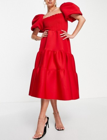 Rochie midi ASOS, roșu