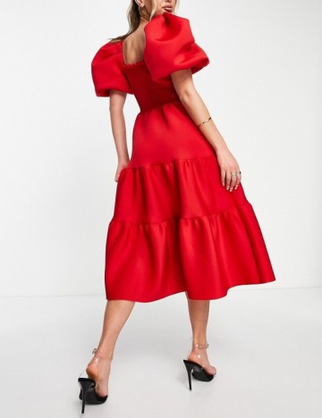 Rochie midi ASOS, roșu