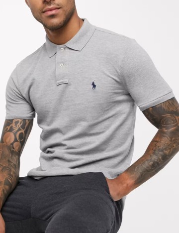 Tricou polo Polo Ralph Lauren, gri
