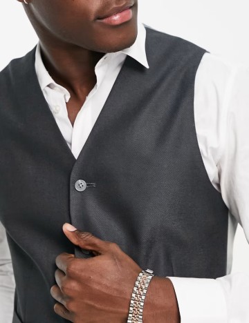 Vestă de costum ASOS, gri