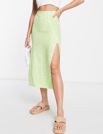 Fustă midi ASOS, verde
