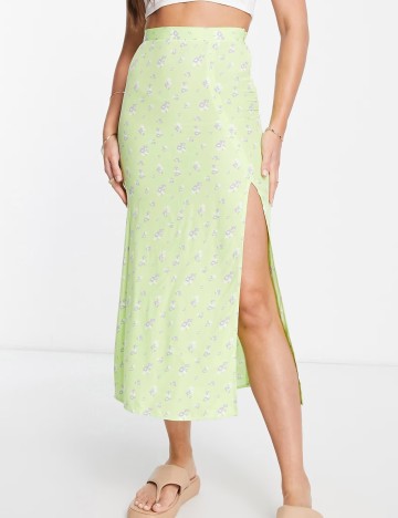 Fustă midi ASOS, verde