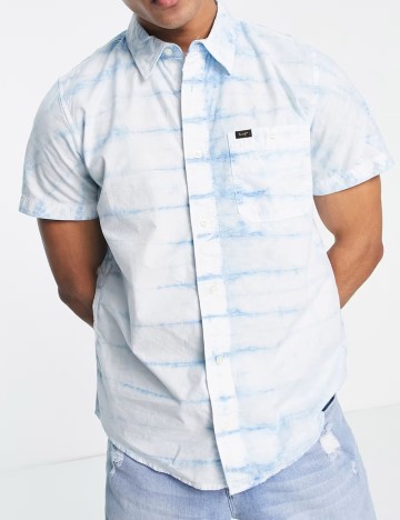 Cămașă cu m&acirc;necă scurtă Lee, albastru