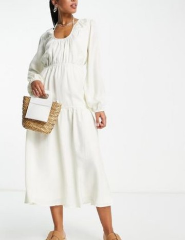 Rochie midi ASOS, crem