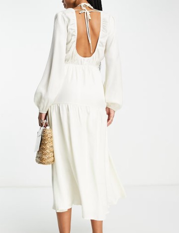 Rochie midi ASOS, crem