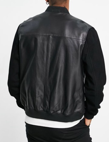 Geacă de piele ASOS, negru