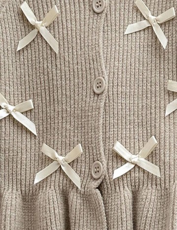 Pulover cu nasturi Shein, bej