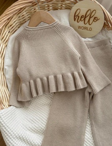 Pulover cu nasturi Shein, bej